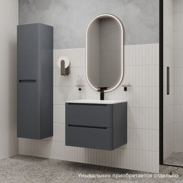 Тумба подвесная, 60 см, темно-серый, Edifice, IDDIS, EDUWI6FT0DIL0iKU95EU подходит умыв. 0106000i28