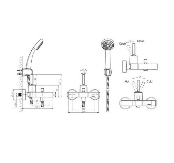 Смеситель Bravat Spring 7F679113C-B для ванны с коротким изливом