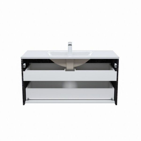 Тумба с умывальником IDDIS подвесная 100 см белая/черный мрамор Cloud (CLKOO1MT0BEE0iTG95QCK)