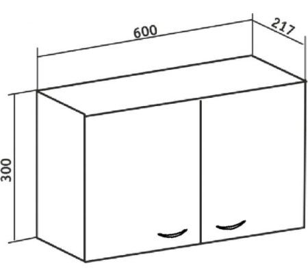 Шкаф навесной Runo  Рондо 60х30 (00000001089)