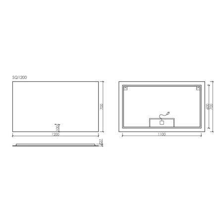 Зеркало Sancos Square SQ1200 120х70 с подстветкой