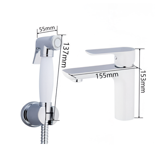 Смеситель для раковины с гигиеническим душем GAPPO G1HL04SQ8-SS1