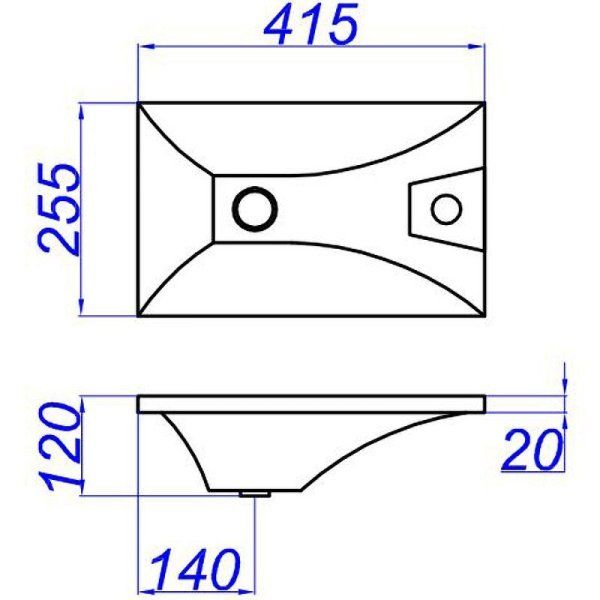 Раковина Aqwella Malaga Mal.04.04.D 42х25 белый