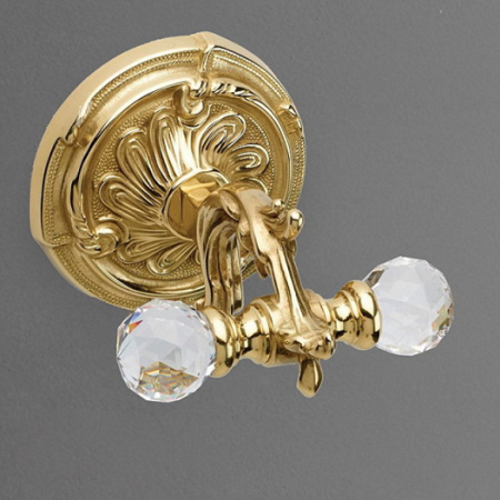 Крючок Art&Max Barocco Crystal  AM-1784-Br-C  двойной бронза