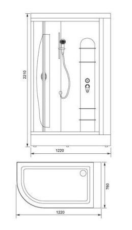 Купол для душевой кабины Aquanet Hawaii L без гидромассажа