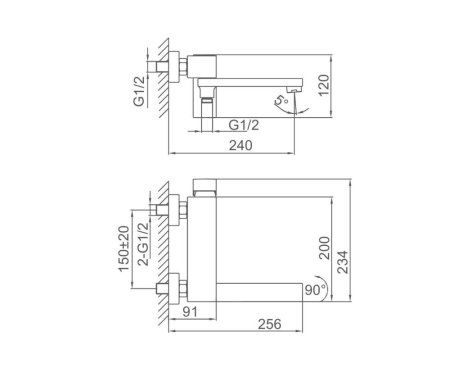 Смеситель для ванны Frap F3291, хром