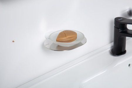 Мыльница стеклянная Gappo G3LU09EM02QA-8SO, хром/белая