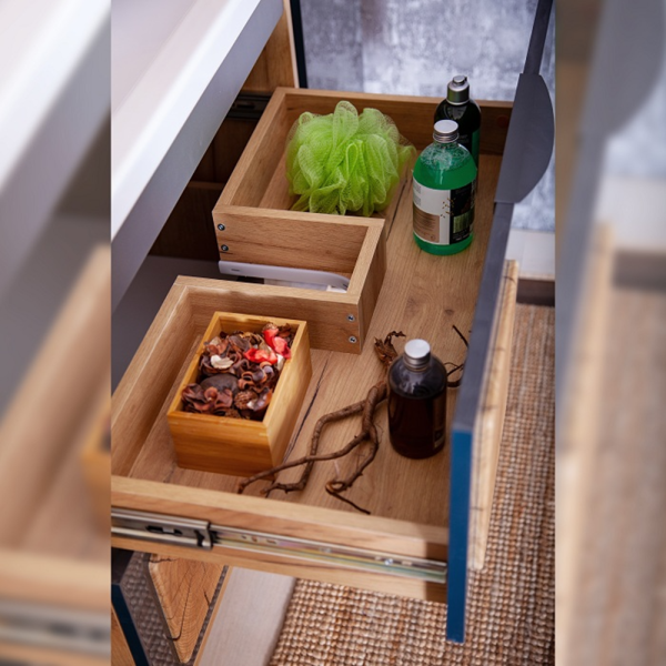 Комплект мебели для ванной Бриклаер Форест 80, дуб золотой/антрацит