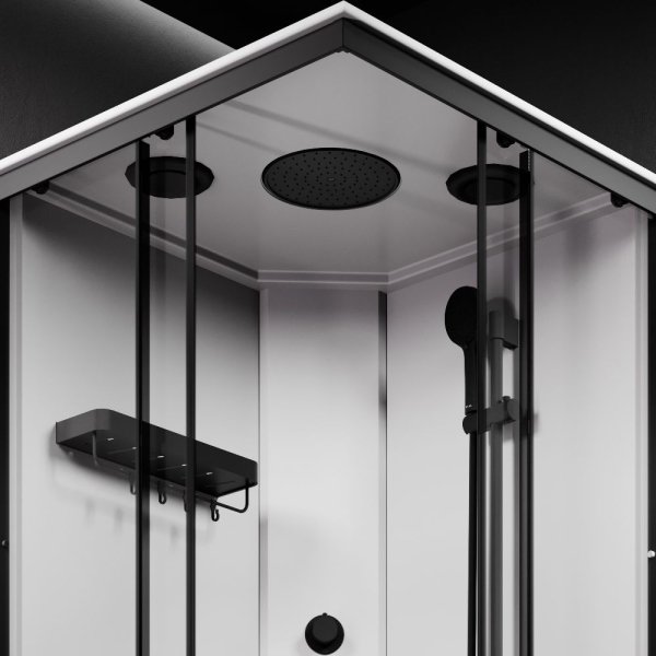 Душевая кабина AM.PM X-Joy Square W94C-403-090BT 90x90 профиль матовый черный, стекло прозрачное
