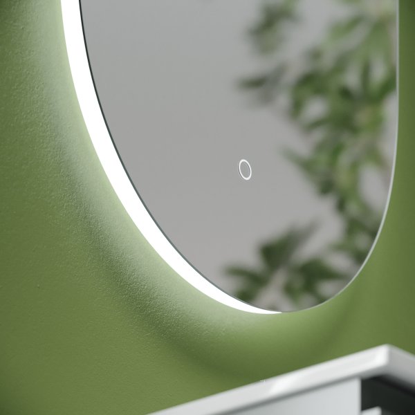 Зеркало для ванной комнаты SANCOS Oval, фоновая подсветка 550х1050 с сенсорным управлением на прикосновение,  OV55C