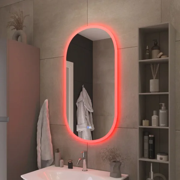 Зеркало Cezares CZR-SPC-ELS-500-950-RGB-TCH 50x95 см, с разноцветной подсветкой, сенсорным выключателем, диммером