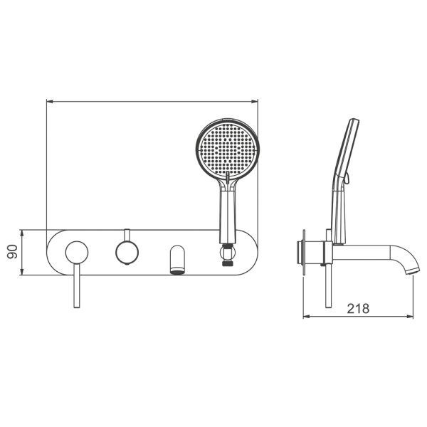 Смеситель для ванны встроенный Gappo G3306-43, розовое золото