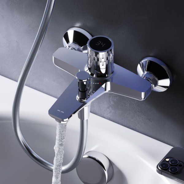 Смеситель для ванны и душа с индикацией температуры AM.PM Gem F90A10400