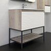 Тумба-умывальник COMFORTY "Страсбург-90" дуб дымчатый с раковиной COMFORTY 90E