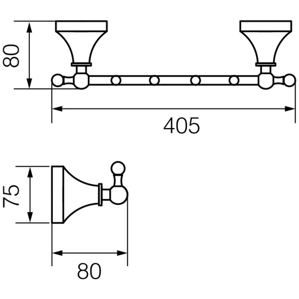 Планка с крючками Veragio Gialetta Dorato VR.GIL-6434.DO для ванны, золотой