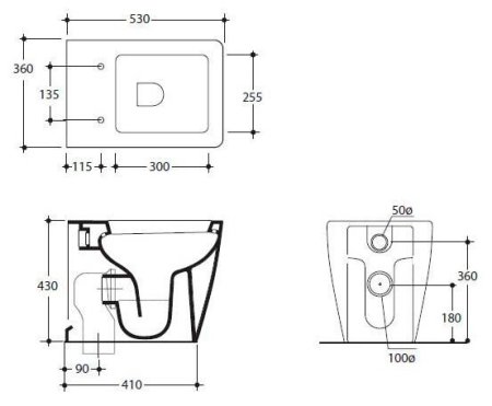 Чаша для унитаза приставного Kerasan Ego 321601 белый