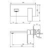 Смеситель для раковины монтируемый в стену Damixa Gala 530260300, Черный