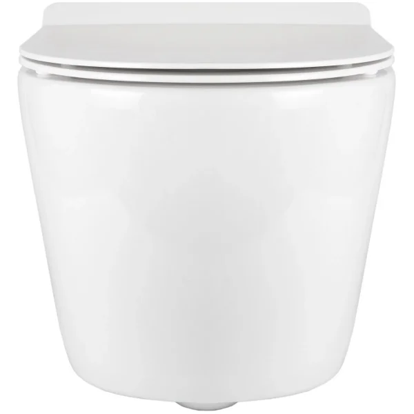 Унитаз подвесной Bond Oval F13-10 безободковый, торнадо, с сиденьем микролифт, белый глянец