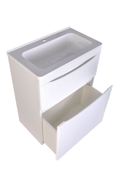 Тумба напольная "Бергамо мини 60" (2 ящ.) Люкс антискрейтч белый, PLUS Style Line СС-00002307