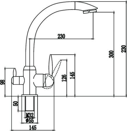 Смеситель для кухонной мойки с фильтром питьевой воды Savol (S-L1699H)