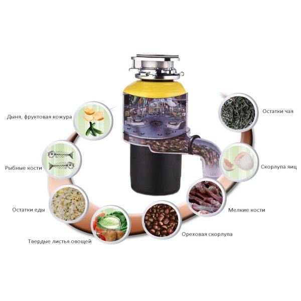 Измельчитель пищевых отходов бытовой Bone Crusher 810 AS-Slim Line