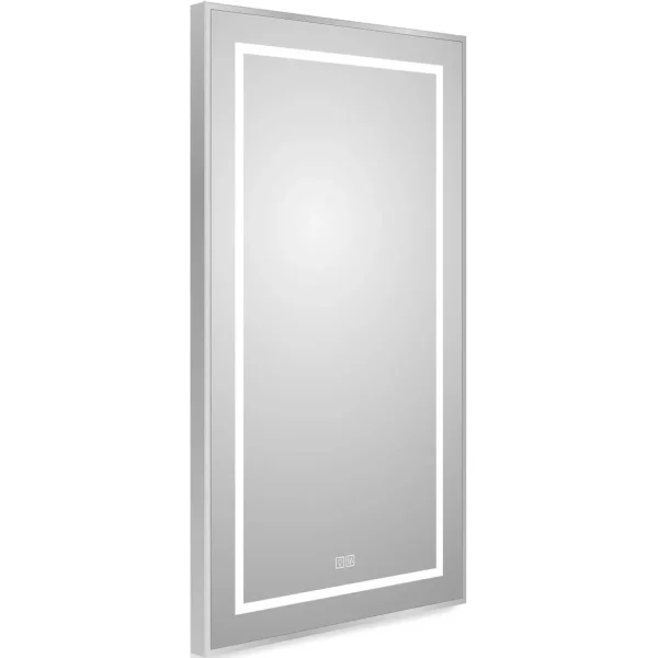 Зеркало BelBagno Kraft SPC-KRAFT-500-900-LED-TCH-WARM 50x90 см, с LED-подсветкой, сенсорным выключателем, антизапотеванием, алюминий