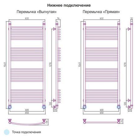Полотенцесушитель водяной Сунержа Богема 1500x600 хром выгнутый