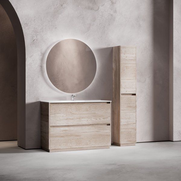 Тумба под раковину SANCOS Libra Floor напольная, 1190х450х840, c двумя ящиками оснащенными доводчиками, дуб галифакс натуральный,  LB120F-1EG