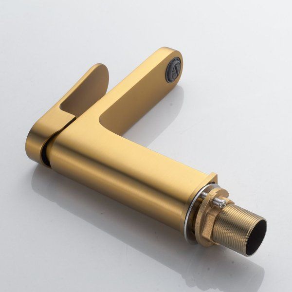 Смеситель для ванны однорычажный с гайкой Shevanik S4501G, Золотой сатин