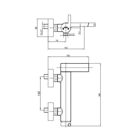 Смеситель E.C.A. Icon 102102478 для ванны