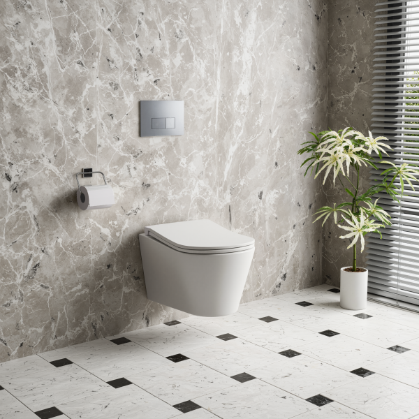 Унитаз подвесной безободковый (торнадо) D&K Bamberg 520*360*360мм, сиденье микролифт, белый (DT1556516)