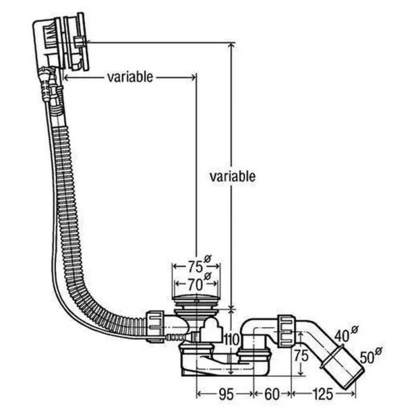 Слив-перелив (автомат) Grocenberg GB230GL, брашированное золото