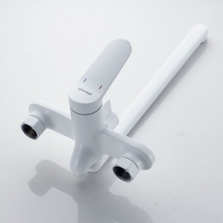 Смеситель для ванны однорычажный  Shevanik S4322C, Белый