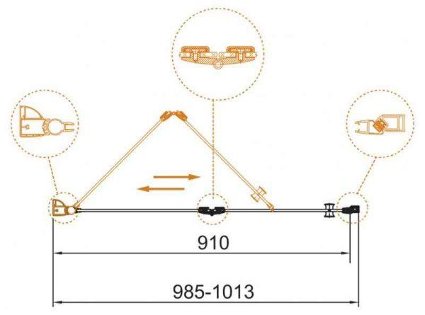 Душевая дверь в нишу Cezares Eco ECO-O-BS-12-100-C-Cr 100x190 стекло прозрачное/профиль хром