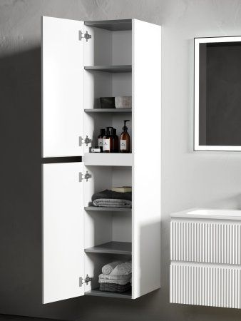 Шкаф-пенал SANCOS Snob R подвесной Bianco, 350х350х1650 мм,  PSNR35W