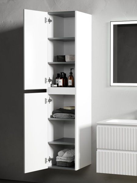 Шкаф-пенал SANCOS Snob R подвесной Bianco, 350х350х1650 мм,  PSNR35W