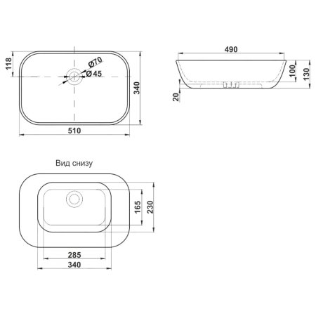 Раковина Velvex 78160 51х33 белый
