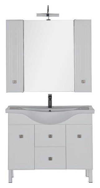 Тумба под раковину Aquanet Стайл 00181504 105 белая, 2 дверцы, 2 ящика