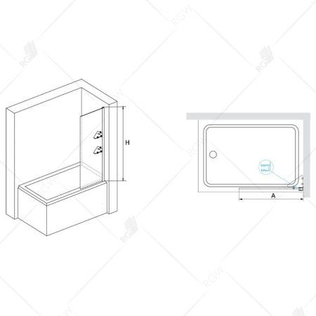 Шторка на ванну RGW Screens 03115308-11 стекло прозрачное/профиль хром