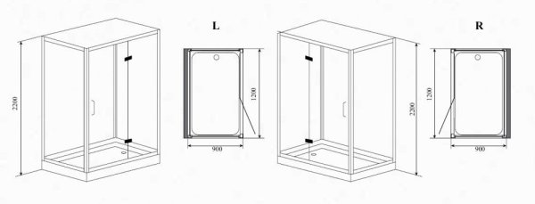 Душевая кабина Timo Premium Puro Swing Door H-511 R
