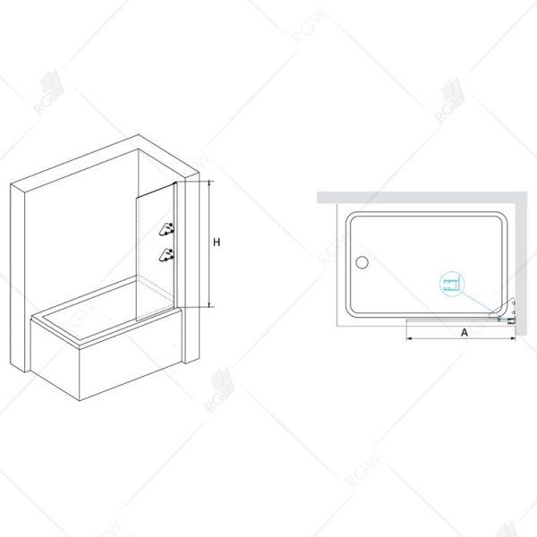 Шторка на ванну RGW Screens 03115308-11 стекло прозрачное/профиль хром