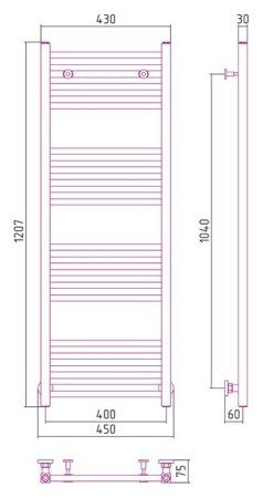 Полотенцесушитель водяной Сунержа Модус 1200х400 хром