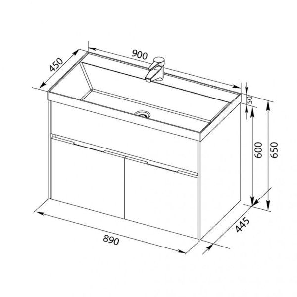 Тумба под раковину Aquanet Латина 00179932 90 бордо