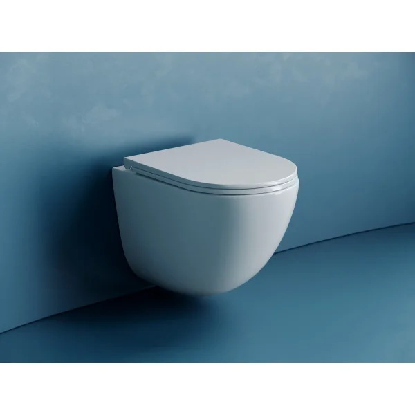 Унитаз подвесной Ceramica Nova Vogue CN4008T безободковый, торнадо, с сиденьем микролифт, белый