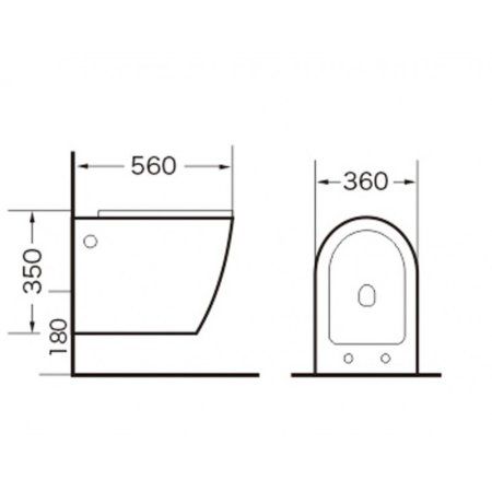 Унитаз GR-4411S (560*360*350) подвесной БЕЗОБОДКОВЫЙ с тонкой крышкой