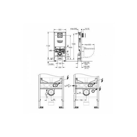 Система инсталляции Grohe Rapid SLX 39603000 для подвесного унитаза