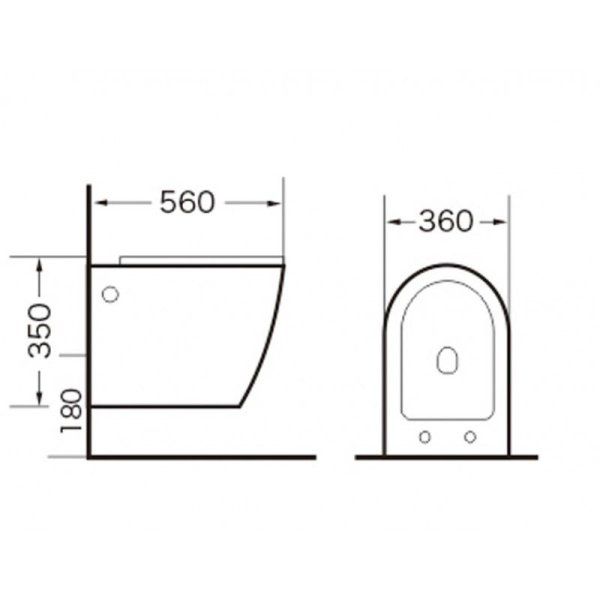 Унитаз GR-4411S (560*360*350) подвесной БЕЗОБОДКОВЫЙ с тонкой крышкой