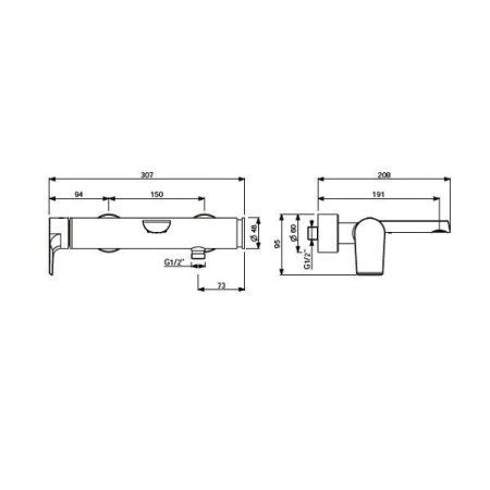 Смеситель Villeroy & Boch Liberty TVT10700100061 для ванны, хром