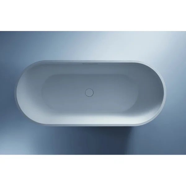 Ванна из литьевого мрамора Abber Frankfurt AM9941 170x75 см, отдельностоящая, белый матовый