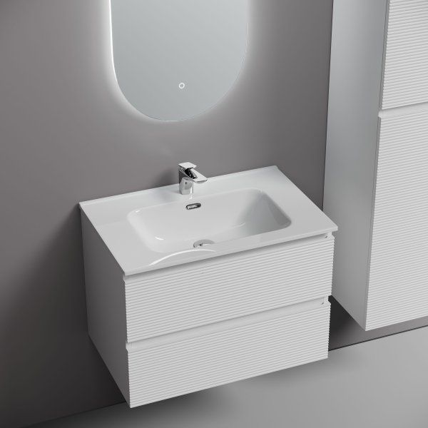 Тумба подвесная SANCOS Folk 690х445х500, c двумя ящиками оснащенными доводчиками, Bianco, FL70W